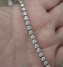 5Carat Round Cut Simulated Diamond Tennis Bracelet 14k White Gold Plated 7" - £93.76 GBP