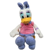 Disney Store Daisy Duck Plush Stuffed Toy Animal Pink Purple Dress Disneyana 14&quot; - £12.63 GBP