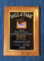 Vtg 1965 Chevrolet Truck Sales Hall of Fame Glass Wood Sign Impala Nova ... - $87.03