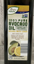 &quot;Simply Nature Non-GMO Avocado Oil Infused with Lemon - 100% Pure Cold-Pressed - - £14.45 GBP