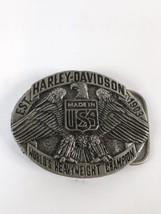 Harley Davidson Belt Buckle By Raintree World&#39;s Heavyweight Champion Vtg 1970&#39;s  - £55.94 GBP