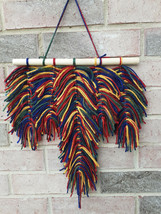 Macrame Boho Yarn Feather Wall Hanging | Boho Wall Decor | Yarn Decor | - £26.25 GBP