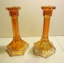 Vintage  Carnival Glass Candle sticks  - £48.57 GBP