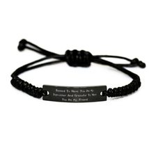 Blessed to Have You As My Stepmother Black Rope Bracelet, Stepmother Present fro - £16.91 GBP