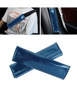 Universal Blue Carbon Fiber Look Car Seat Belt Covers Shoulder Pad Prote... - £9.37 GBP