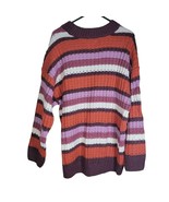 SO Goods For Life Sweater Knit Long Sleeve Autumn Colors Womens L Purple... - £21.10 GBP