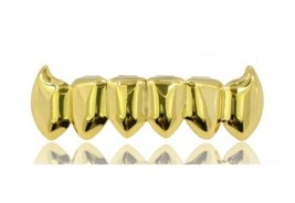 Custom Fit 14K Gold Plated Metal Mouth Lower Bottom Teeth Fangs Grillz +... - £7.86 GBP