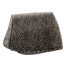 Leopard Print Square Scarf Womens Sheer Handkerchief Fashion Black White - £9.44 GBP