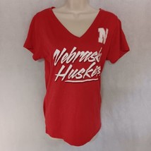 Captivating Nebraska Cornhuskers T-Shirt Large Women&#39;s Red V Neck NWT - $19.95