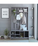 Tulcan 38" Hall Tree: Bench, Shoe Storage &amp; Coat Rack for Entryway - $321.99