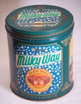 Advertising Milky Way Snack Bars Metal Tin Can Container Storage Vintage - $14.84