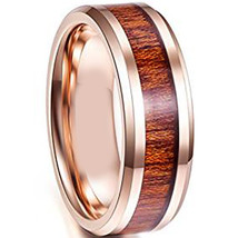 COI Tungsten Carbide Wedding Band Ring With Wood - TG4114  - £103.66 GBP