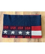 WOOLRICH Vintage Wool Blanket Red White Blue Striped American Flag  USA GUC - $108.66 CAD