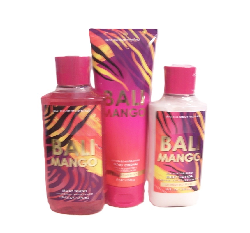 Bath &amp; Body Works Bali Mango Fragrance Mist, Gel Body Wash &amp; Lotion 3 Pi... - $32.50