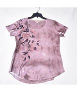 One World Live and Let Live Tie Dye Floral Top Size Large Short Sleeve - €18,86 EUR