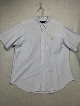 Vtg Polo Ralph Lauren Short Sleeve Shirt Mens XL Stripe Button Up Casual Preppy - £19.40 GBP
