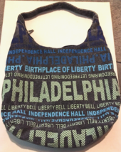 Robin Ruth purse gray shoulder bag larger size &quot;Philadelphia&quot; print zip ... - £15.76 GBP