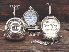 Pocket Watch - Personalized Gift - Gift For pappy - Engraved Pocket Watch - £18.34 GBP+