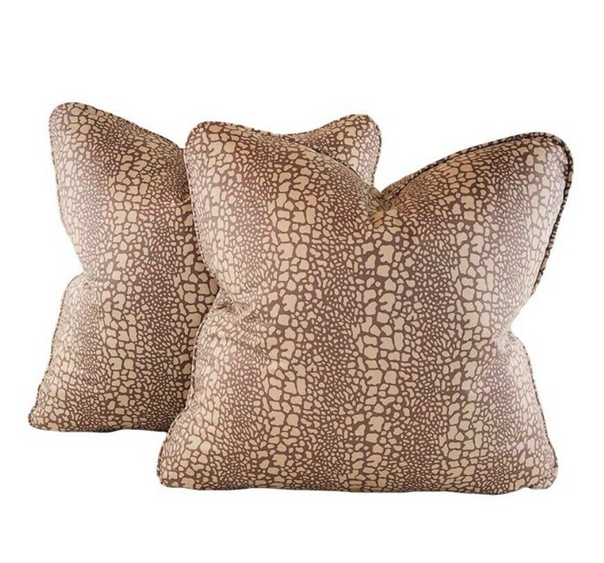 PR Pillow Covers 24" Vicki Payne Free Spirit Brown African Giraffe Animal Print - $62.99