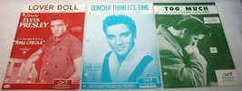Vintage Lot Elvis Presley Sheet Music Too Much Doncha Think It&#39;s Time Lover Doll - £23.25 GBP