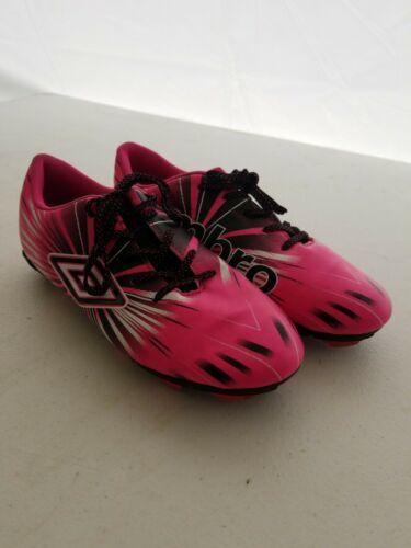 UMBRO Arturo Hot Pink & Black Diva Soccer Cleats Girls Youth Shoes Sz 5 - $9.99