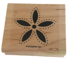 Stampin Up Rubber Stamp Flower with Dotted Outline Spring Garden Nature Crafts - £2.39 GBP