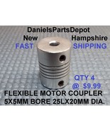 x4 5 5mm Bore 25X20MM Flexible RIGID 3D PRINTER CNC MOTOR Coupler USA FA... - £8.05 GBP