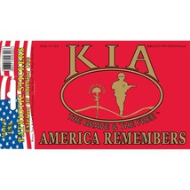 KIA The Brave &amp; The Free Bumper Sticker 3-1/2&quot;X5&quot; - $8.41