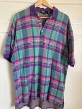 Vintage 90&#39;s Polo Ralph Lauren Made In USA Polo Shirt Size XL Tartan Plaid - $715.86 MXN