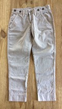 RARE Levis Juniors Size 24 Beige Cotton/ Linen Blend Cropped Jeans Pants Buckle  - £22.43 GBP