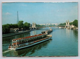 Pont Alexandre III 1988 n 121 Vtg Postcard unp Paris river boat ship bridge - £3.83 GBP