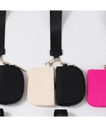 Double Dual Nylon Pouch Wallet Detachable Wristlet Black Cream - €20,44 EUR