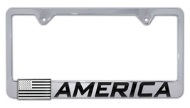 3D America Flag Emblem Brushed Metal License Plate Frame Usa Made - £32.07 GBP