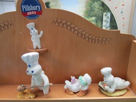 12 Doughboy Collectibles Figurines & Spice Wooden Rack From Danbury Mint - $316.80