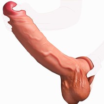 2.6&#39;&#39; Diameter Huge Thick Dildo For Advanced Player,14 Inch Dual Density Silicon - £92.29 GBP