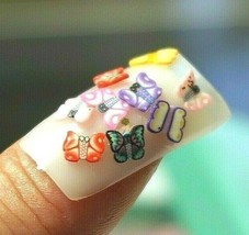 BUTTERFLIES FIMO SLICES NAILS CHARMS 1000 Psc MIXED BUTTERFLIES IN GIFT ... - £7.98 GBP