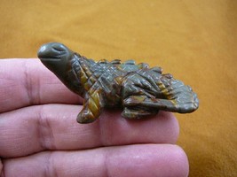 (Y-LIZ-CH-704) Brown tan jasper CHAMELEON LIZARD gemstone carving I love... - £14.01 GBP