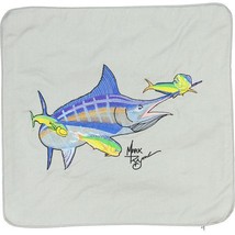 Embroidered Cushion Pillow Cover Marine Art Marlin/Mahi Outdoor Marine Canvas - £28.02 GBP