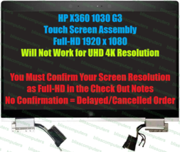 HP L31870-001 Touch Screen Display Assembly HP EliteBook x360 1030 G3 - $210.38