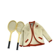 Barbie Mattel Vintage Tennis Anyone? #941 Cardigan &amp; Rackets Clothing - £13.51 GBP