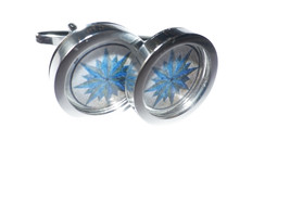 Blue Asteroid cufflinks, presentation box, gift wrapped, free shipping, ... - $37.50