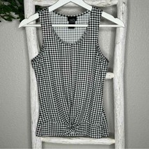 Rue21 Gingham Check Knotted Hem Tank * Black White * Medium - £9.01 GBP