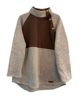 Women’s sweater MARLEY LILLY size XXL  long sleeve brown fleece lined Sn... - $21.96