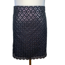 New Stella McCartney Embroidered Silk Blend Silver Black Lined Mini Skirt IT42 - £48.10 GBP