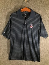 Antigua Golf Polo Shirt Men&#39;s Size Large Blue Short Sleeve Striped Light... - £9.41 GBP