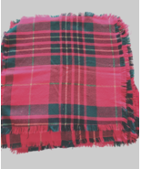 Placemats Christmas Red Green Plaid Fringed Ends- Light Fabric -Set of 8 - £11.15 GBP