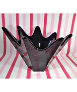 Stunning RARE Vintage Blenko 7 Point Star Blue/Black Large Spike Serving... - $225.00