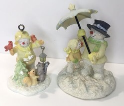 Snowman Figurine &amp; Christmas Ornament Lot One Signed Russ Ice Sculptures - £10.21 GBP