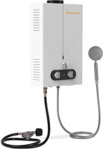 Propane Water Heater Tankless, 1.85Gpm 7L Portable Instant Hot Water, White - $220.99