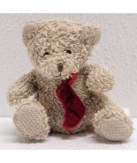 Russ Mini Beige Bear Plush With Red Christmas Stocking 3&quot; Terrycloth #4814 - €14,37 EUR